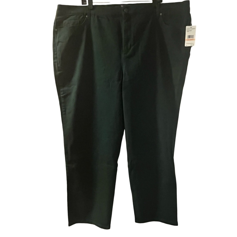 NWT Gloria Vanderbilt Amanda Jeans Midnight Forest Green Tapered‎ Leg Size 24W